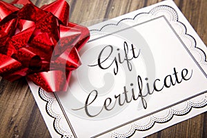 Advertisement for Gift Certificates