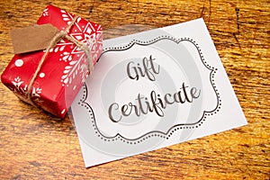 Advertisement for Gift Certificates