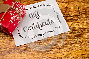 Advertisement for Gift Certificates