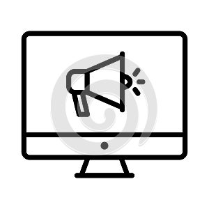 Advertisement thin line vector  icon