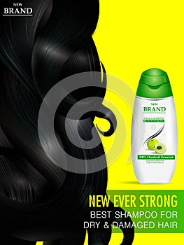 Advertisement promotion banner for Amla Shampoo for dry and damaged hair