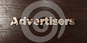 Advertisers - grungy wooden headline on Maple - 3D rendered royalty free stock image photo