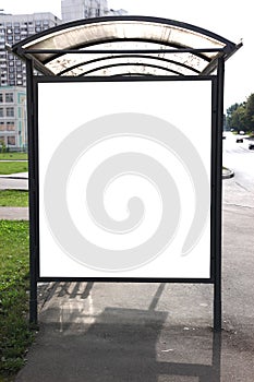 Advertisers place on bus shelter