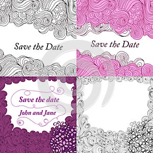 Advertising banner doodle color card. Wave graphic shape backdrop art drawing abstract nature invitation. Border photo