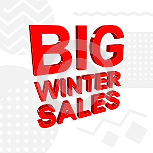Advertising Banner or Poster with BIG WINTER SALES Text