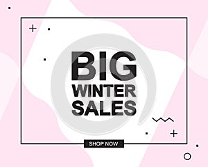 Advertising Banner or Poster with BIG WINTER SALES Text