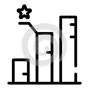 Advertising bar chart icon, outline style