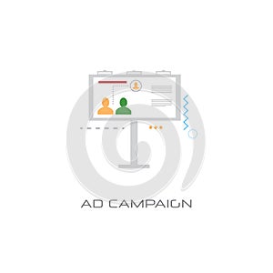 Advertising billboard ad campaign concept marketing optimization white background
