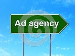 Advertising concept: Ad Agency on road sign