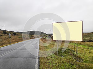 Advertising concept, Blank template for outdoor advertising or blank billboard on the highway in city