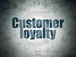 Advertising concept: Customer Loyalty on Digital Data Paper background