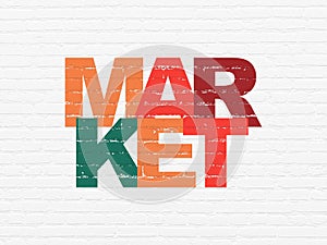 Advertising concept: Market on wall background