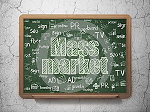 Advertising concept: Mass Market on School board background