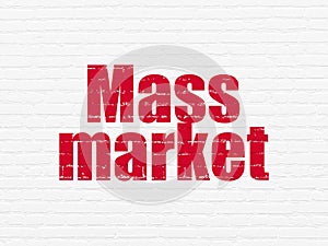 Advertising concept: Mass Market on wall background