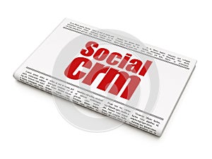 Advertising concept: newspaper headline Social CRM