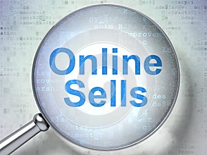 Advertising concept: Online Sells with optical glass