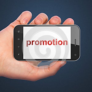 Advertising concept: Promotion on smartphone