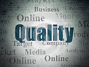 Advertising concept: Quality on Digital Data Paper background