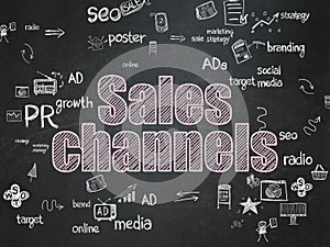 Advertising concept: Sales Channels on School