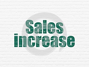 Advertising concept: Sales Increase on wall background
