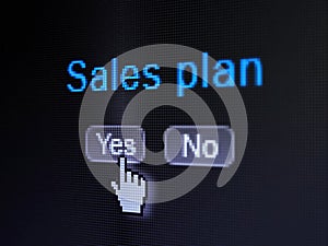 Advertising concept: Sales Plan on digital