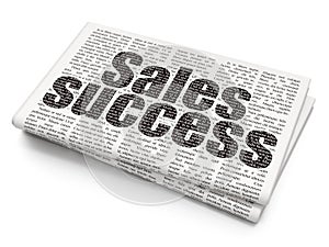 Advertising concept: Sales Success on Newspaper background