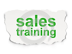 Advertising concept: Sales Training on Paper background