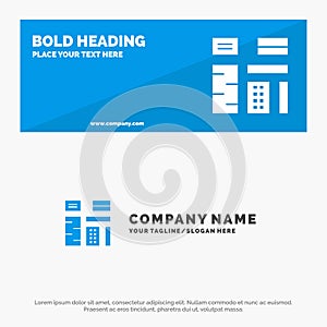 Advertising, Content, Feature, Native, Premium SOlid Icon Website Banner and Business Logo Template