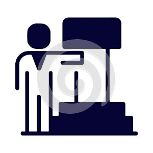 Advertising, demonstrator, exhibitor icon