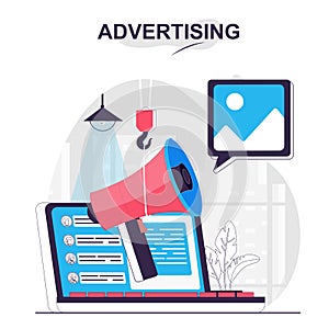 Advertising isolated cartoon concept. Digital marketing