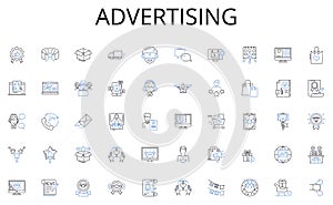 Advertising line icons collection. Conversation, Communication, Interchange, Debate, Discourse, Exchange, Negotiation