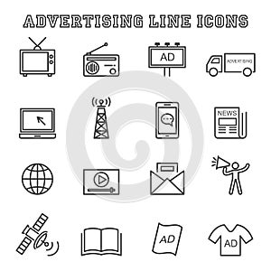 Advertising line icons photo