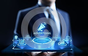 Advertising Marketing Sales Growth Business concept on screen.