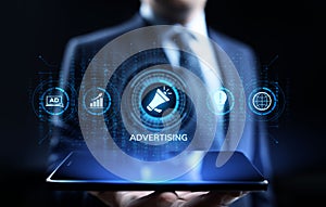 Advertising Marketing Sales Growth Business concept on screen.