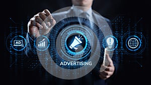Advertising Marketing Sales Growth Business concept on screen.