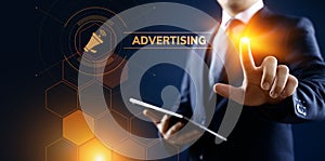 Advertising Marketing Sales Growth Business concept on screen.