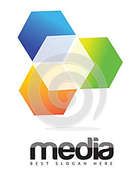 Advertising Media 3D Cube Logo Concept
