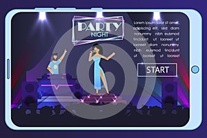 Advertising Night Party Banner on Mobile Screen