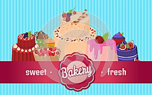 Advertising Poster with Fresh Bakery Products