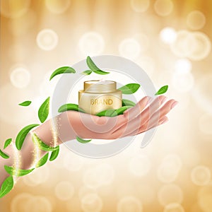 Advertising poster of a moisturizing cosmetic product