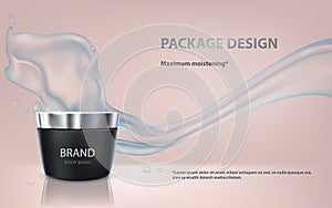 Advertising poster of a moisturizing cosmetic product