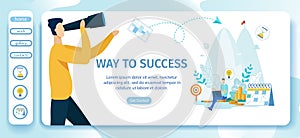 Advertising Poster Way to Success Landing Page.