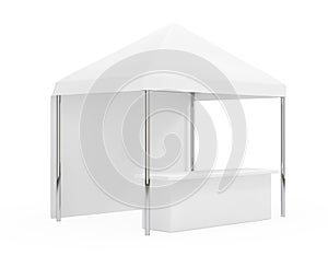 Advertising Promotional Outdoor Mobile Canopy Tent. 3d Rendering