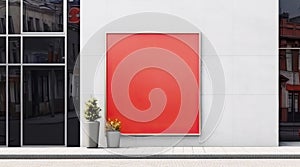 advertising screen in the building. Generative AI