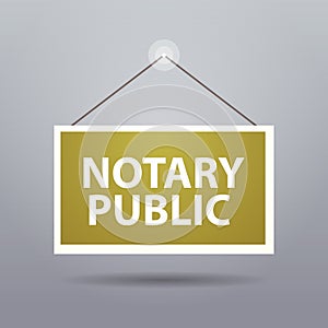 advertising sign hanging door notary public web banner signing and legalization documents concept photo