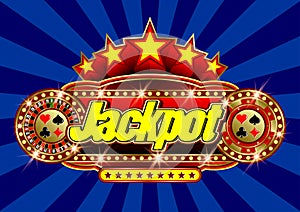 Advertising signboard Casino - Jackpot in vector