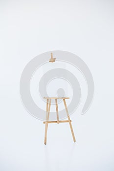 Advertising stand or flip chart or blank artist easel isolated on white