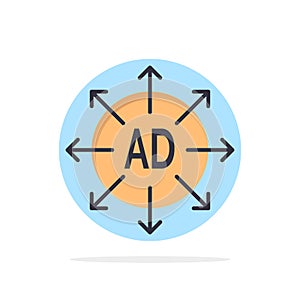 Advertising, Submission, Advertising Submission, Ad Abstract Circle Background Flat color Icon