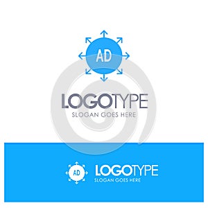 Advertising, Submission, Advertising Submission, Ad Blue Solid Logo with place for tagline