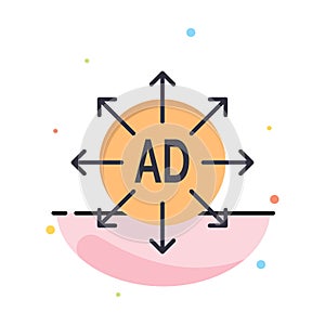 Advertising, Submission, Advertising Submission, Ad Business Logo Template. Flat Color